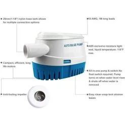 OUSUDELA Pompe De Cale Automatique 12V 1100GPH/ 70LPM Avec Interrupteur à Flotteur -Accessoire Piscine 60209341 4