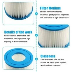 OUSUDELA Summer Pool Papie Cartouches Filtrantes Papier Type (2 Pièces) -Accessoire Piscine 60209347 3