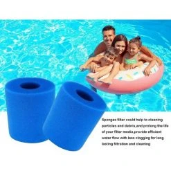 OUSUDELA Éponge De Filtre De Piscine Compatible Avec In-tex Type H, Filtre à Cartouche D'éponge Réutilisable Et Lavable Pour Hydromassage De Spa De Jacuzzi De Piscine 2 Pièces Bleu -Accessoire Piscine 60209356 4