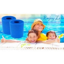 OUSUDELA Éponge De Filtre De Piscine Compatible Avec In-tex Type H, Filtre à Cartouche D'éponge Réutilisable Et Lavable Pour Hydromassage De Spa De Jacuzzi De Piscine 2 Pièces Bleu -Accessoire Piscine 60209356 5