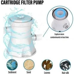 MONLY Pompe De Filtration De Piscine, Piscine D'été 300 Gallons Filtre De Piscine Hors Sol, Pompe De Circulation électrique 220 V -Accessoire Piscine 60528944 3