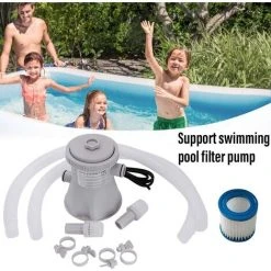 MONLY Pompe De Filtration De Piscine, Piscine D'été 300 Gallons Filtre De Piscine Hors Sol, Pompe De Circulation électrique 220 V -Accessoire Piscine 60528944 5