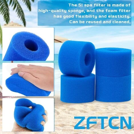 DECKON Lot De 4 Filtres De Piscine En Mousse Filtre Pour Intex Type S1 - Filtre En Mousse Pour Spa, Piscine - Réutilisables Et Lavables - Éponge De Filtration De Type S1 2 DECKON Lot De 4 Filtres De Piscine En Mousse Filtre Pour Intex Type S1 - Filtre En Mousse Pour Spa, Piscine - Réutilisables Et Lavables - Éponge De Filtration De Type S1 – Image 2