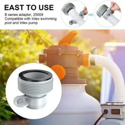 MACARON Adaptateur Piscine, Lot De 4 Adaptateur Pour Pompe, Adaptateur De Tuyau De Piscine, Hose Adapter B Pour Piscine Systèmes De Filtration (Gris)LO-Ron -Accessoire Piscine 61047697 5