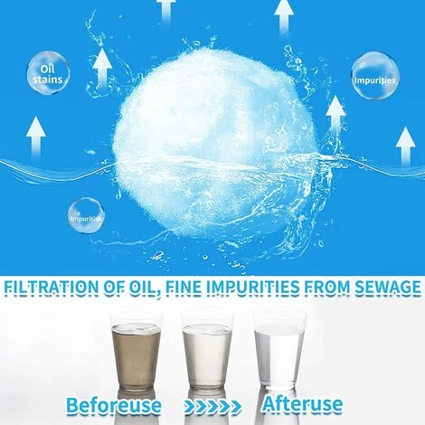 DENUOTOP 700g Boules De Filtre De Piscine, Balles Filtrantes,Média Filtre à Fibres Pour Piscine Filtres à Sable Filtrage De L'eau. (Blanc) 3 DENUOTOP 700g Boules De Filtre De Piscine, Balles Filtrantes,Média Filtre à Fibres Pour Piscine Filtres à Sable Filtrage De L'eau. (Blanc) – Image 3