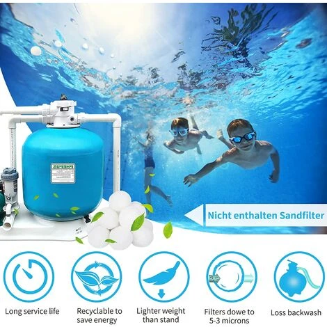 DENUOTOP 700g Boules De Filtre De Piscine, Balles Filtrantes,Média Filtre à Fibres Pour Piscine Filtres à Sable Filtrage De L'eau. (Blanc) 4 DENUOTOP 700g Boules De Filtre De Piscine, Balles Filtrantes,Média Filtre à Fibres Pour Piscine Filtres à Sable Filtrage De L'eau. (Blanc) – Image 4