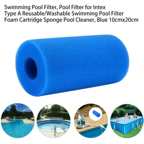 LIFCAUSAL Filtre De Piscine, Filtre De Piscine Pour Intex Type A Filtre De Piscine Réutilisable/lavable Cartouche De Mousse éponge Nettoyeur De Piscine, Bleu 10cmx20cm 4 LIFCAUSAL Filtre De Piscine, Filtre De Piscine Pour Intex Type A Filtre De Piscine Réutilisable/lavable Cartouche De Mousse éponge Nettoyeur De Piscine, Bleu 10cmx20cm – Image 4