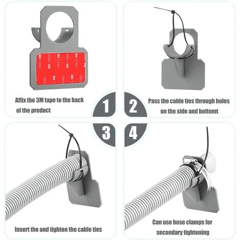 FONTAINEBLEAU Lot De 2 Support De Tuyau De Piscine, Adaptateur Pour Piscine, Gris Accessoires Piscine, Pour Tuyaux Piscine De Dans Les 38 Mm,Fonepro 3 FONTAINEBLEAU Lot De 2 Support De Tuyau De Piscine, Adaptateur Pour Piscine, Gris Accessoires Piscine, Pour Tuyaux Piscine De Dans Les 38 Mm,Fonepro – Image 3