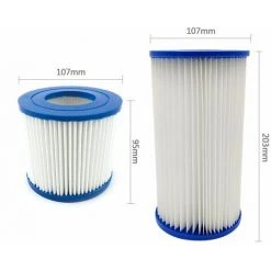 LIFCAUSAL Élément Filtrant De Piscine Filtre De Remplacement De Pompe à Cartouche De Filtre De Piscine Réutilisable Compatible Avec Les Accessoires De Piscine Domestiques Bestway VII/Intex D (2pcs φ107 * 203mm) -Accessoire Piscine 61333063 4