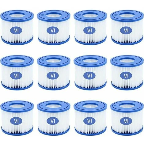 SINCèREETALI 12PCS Cartouches Filtrantes Pour Piscine De Type VI Pour Bestway Taille 6-58323 1 SINCèREETALI 12PCS Cartouches Filtrantes Pour Piscine De Type VI Pour Bestway Taille 6-58323