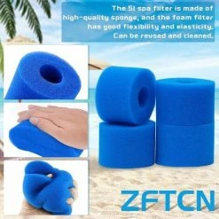 JOORRT 4 Filtres De Piscine En Mousse Filtre Pour Type S1 - Filtre En Mousse Pour Spa, Piscine - Réutilisables Et Lavables - Éponge De Filtration De Type S1 -Accessoire Piscine 63511125 2
