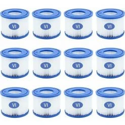 CLEGGFR 12PCS Cartouches Filtrantes Pour Piscine De Type VI Pour Bestway Taille 6 58323,LO-Ron