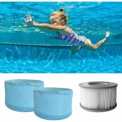 SINCèREETALI Lot De 6 Sacs En Maille Pour Filtre De Piscine MSpa, Filtre De Piscine Gonflable, Cartouches De Spa, Filet De Protection 10,5 X 6,8 Cm -Accessoire Piscine 63821152 3