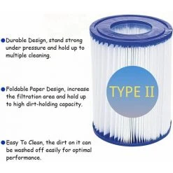 SINCèREETALI Lot De 2 Cartouches De Filtre De Piscine De Type II – Compatible Avec Les Filtres Bestway 58094 – Accessoires De Filtre De Piscine Gonflable De Rechange Pour Spa -Accessoire Piscine 63821488 4