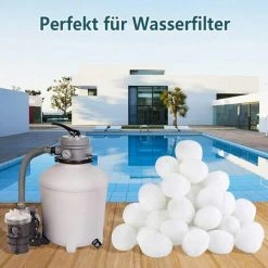 FOZIY Boules Filtrantes Pour Systèmes De Filtration à Sable, Boules Filtrantes De 700 G Remplacent 25 Kg De Sable Filtrant, Boules Filtrantes Pour Filtres De Piscine, Systèmes De Filtration De Piscine, Pompes De Filtration，Fonepro -Accessoire Piscine 63839203 5