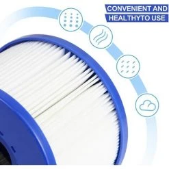 MOWZE Swimming Pool Filter 4 Pack Replacement，Cartouche Filtre à Vis Gonflabl De Vis 104mm，pour Clever Spa + Aquaparx + Aqua Spa + Costway + All Seasons + GoPlus + Wido And Others… 4 Piezas -Accessoire Piscine 63869873 5
