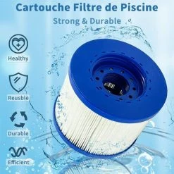 MOWZE Filtre Spa Infinite A Visser, Cartouche Filtre à Vis Pour Spa Gonflable Pas De Vis 60mm, Cartouche Filtre Pour Spa, Compatible Pour Cosy Spa, Clever Spa Et De Plus (4 Pièces) 4 Pièces -Accessoire Piscine 63869887 3