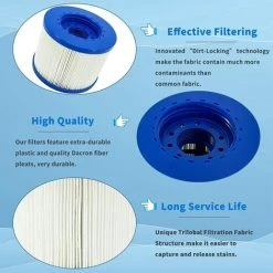 MOWZE Filtre Spa Infinite A Visser, Cartouche Filtre à Vis Pour Spa Gonflable Pas De Vis 60mm, Cartouche Filtre Pour Spa, Compatible Pour Cosy Spa, Clever Spa Et De Plus (4 Pièces) 4 Pièces -Accessoire Piscine 63869887 4