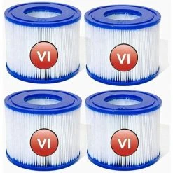 MOWZE Lot De 4 Cartouches Filtrantes VI Pour Piscine Bestway VI, Filtre De Rechange Pour Cartouche Filtrante Lay-Z-Spa Miami Pour Piscine Gonflable Lot De 4