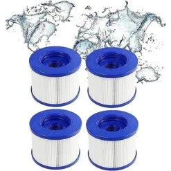 MOWZE Lot De 4 Cartouches Filtrantes De Rechange Pour Spa Hot Tub/Clever Spa - Avec Filetage à Vis - Pour Spa-N1407535/filtre Pour Mspa,Pour Spa Pool Filtre Kit D'entretien 4 Pièces