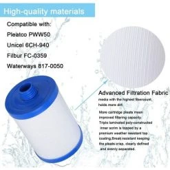 MOWZE PWW50 Pour Filtre De Remplacement Pour Spa Pleatc Spa, Compatible Avec Unicel 6CH-940, Filbur FC-0359, Waterways 817-0050 Skimmer Aber Hot Tubs -Accessoire Piscine 63869955 4