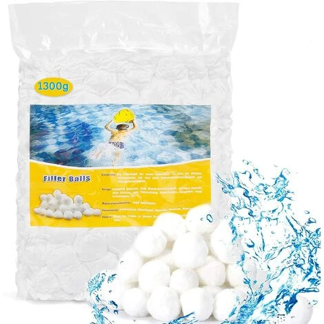 MOWZE 1300g Balles Filtrantes,Boules De Filtre De Piscine,Réutilisables,Média Filtre à Fibres Peut Remplacer 45 Kg Sable Quartz Piscine Filtres à Sable Filtrage De L'eau,Utilisées Dans Les Piscines 1 MOWZE 1300g Balles Filtrantes,Boules De Filtre De Piscine,Réutilisables,Média Filtre à Fibres Peut Remplacer 45 Kg Sable Quartz Piscine Filtres à Sable Filtrage De L'eau,Utilisées Dans Les Piscines