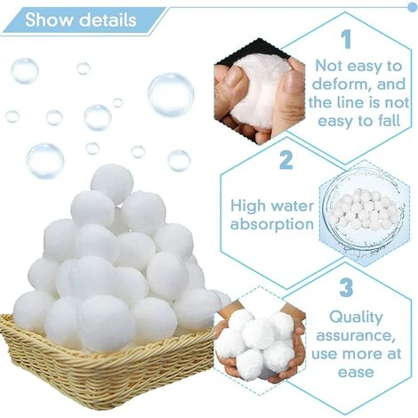 MOWZE 1300g Balles Filtrantes,Boules De Filtre De Piscine,Réutilisables,Média Filtre à Fibres Peut Remplacer 45 Kg Sable Quartz Piscine Filtres à Sable Filtrage De L'eau,Utilisées Dans Les Piscines 3 MOWZE 1300g Balles Filtrantes,Boules De Filtre De Piscine,Réutilisables,Média Filtre à Fibres Peut Remplacer 45 Kg Sable Quartz Piscine Filtres à Sable Filtrage De L'eau,Utilisées Dans Les Piscines – Image 3