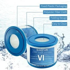 MOWZE Filtre Spa Pour Type VI,Filtre Spa Pour Lay-z-Spa,Cartouche Defiltre Piscine Type VI,pour Type VI 58323,58239,pour 90352E 6 Pack -Accessoire Piscine 63870024 3