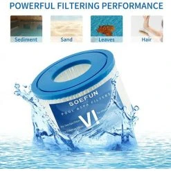 MOWZE Filtre Spa Pour Type VI,Filtre Spa Pour Lay-z-Spa,Cartouche Defiltre Piscine Type VI,pour Type VI 58323,58239,pour 90352E 6 Pack -Accessoire Piscine 63870024 4