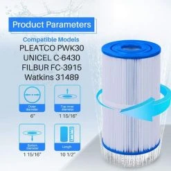 MOWZE Remplacement Du Filtre De Spa Pour PWK30, Tubs C-6430 31489 Cartouche De Rechange Ressorts Thermiques Filtre Spa Filtre De Spa De… 1 -Accessoire Piscine 63870073 2