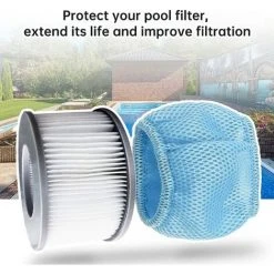 ROSIER Lot De 2 Filets De Protection Compatibles Avec Mspa Le Filtre De Spa, Couvercle En Maille Pour Mspa 90 Filtre De Rechange Plis,—VEBTles -Accessoire Piscine 63909379 3