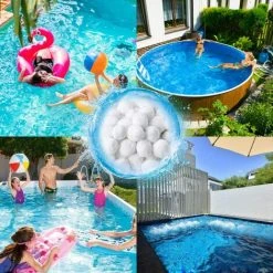 AICOK Balles Filtrantes, Boules De Filtre De Piscine 700g, Alternative Pour 25kg De Sable Filtrant, Filtre Pour Piscine, Adaptent à Tous Les Filtres à Sable Ou Verre Existants, Bon Effet De Filtre -Accessoire Piscine 63937712 5