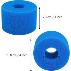 AOUGO Lot De 4 Cartouches De Mousse De Filtre De Piscine Compatibles Avec Intex S1 Type Cartouche De Filtre En Mousse Lavable Réutilisable Cartouche De Filtre En Mousse éponge Cartouche De Filtre De Piscine Cartouche En Mousse éponge, Bleu -Accessoire Piscine 63947873 2