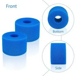 AOUGO Lot De 4 Cartouches De Mousse De Filtre De Piscine Compatibles Avec Intex S1 Type Cartouche De Filtre En Mousse Lavable Réutilisable Cartouche De Filtre En Mousse éponge Cartouche De Filtre De Piscine Cartouche En Mousse éponge, Bleu -Accessoire Piscine 63947873 4
