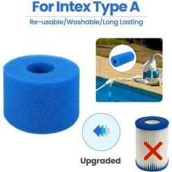 ENLENK Éponge Filtrante Type A, Lot De 4 Filtres De Piscine, Filtre Éponge Cartouche, Mousse Pour Filtre Piscine, Réutilisables Et Lavables, Pour Spa, Piscine -Accessoire Piscine 63999926 5