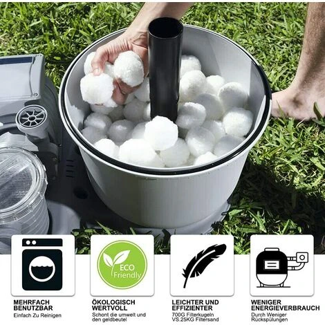 TINOR Filtre Balls 700 G Remplace 25 Kg De Sable Filtrant, Balles Filtrantes Pour Piscine, Pompe De Filtration, Filtre à Sable D'aquarium.(700g) 2 TINOR Filtre Balls 700 G Remplace 25 Kg De Sable Filtrant, Balles Filtrantes Pour Piscine, Pompe De Filtration, Filtre à Sable D'aquarium.(700g) – Image 2