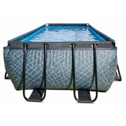 EXIT TOYS EXIT Stone Zwembad 540x250x122cm Met Filterpomp - Grijs -Accessoire Piscine 64076367 5