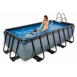 EXIT TOYS Piscine EXIT Stone 400x200x100cm Avec Pompe Filtrante - Grise -Accessoire Piscine 64076421 3