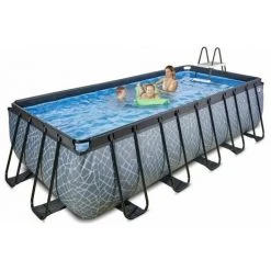 EXIT TOYS EXIT Stone Zwembad 540x250x122cm Met Zandfilterpomp - Grijs -Accessoire Piscine 64076617 2