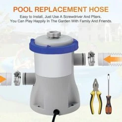 HEGUYEY Tuyau De Rechange Pour Piscine De 1,25 Po De Diamètre Pour Piscines Hors Terre, Piscine Avec Pince Métallique Pour Pompe De Filtre Intex Ou Tuyaux De 3,2 Cm - 1,5 Mètre De Long Paquet De 2 -Accessoire Piscine 64098075 3