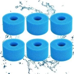 HEGUYEY 6pcs Éponge Filtrante Type S1, Cartouche De Filtre En Mousse, Mousse Pour Filtre Piscine, Réutilisables Et Lavables, Filtre En Mousse Pour Spa, Piscine, Jacuzzi