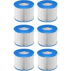 GOPLUS Lot De 6 Cartouche Filtrante Spa Pisicine Rechange En Tissu Non Tissé, Filtre à Cartouche Durable Avec Design Multi-Plis, Cartouches Filtrante Polyvalent, Pour Spa Gonflable Dia.10 Cm X 8 Cm