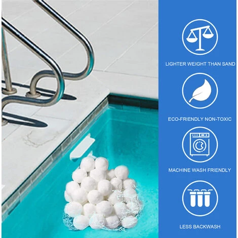 TANCYCO 4 Pièces Boules Filtrantes En éponge Blanche Boule De Filtre De Nettoyage De Piscine Réutilisable écologique 5 TANCYCO 4 Pièces Boules Filtrantes En éponge Blanche Boule De Filtre De Nettoyage De Piscine Réutilisable écologique – Image 5