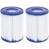 TANCYCO Lot De 2 Cartouches De Filtre De Piscine Pour Pompes De Filtre De Piscine De Filtre à Cartouche Intex Type A, Filtre De Rechange Pour Nettoyeur De Piscine, Blanc