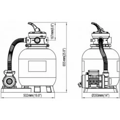 TANCYCO Pompe à Filtre à Sable 600 W 17000 L/h -Accessoire Piscine 64395717 5