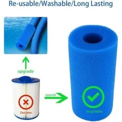 BENOBBY KIDS Lot De 4 Éponge Filtrante , Éponges Filtrantes Pour Piscine - Bleu - 200 X 100 Mm - Pour Filtre Piscine, Réutilisables Et Lavables, Filtre En Mousse Pour Spa, Piscine -Accessoire Piscine 64406631 4