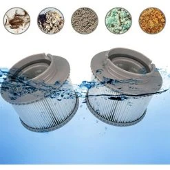 ENLENK 2 Pcs Filtre Cartouche, Cartouches De Filtre De Piscine,Cartouche Filtration Standard Et Vissées, Filtre Pour Baignoire,Piscine -Accessoire Piscine 64496754 3