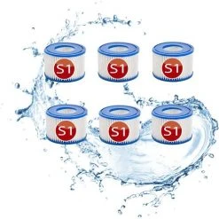 MEZHENG Cartouches De Filtre De Rechange Piscine Pour Intex S1, Filtre à Pour Remous Pour Purespa 29001e,Filtre Spa - Cartouches De Rechange Pour Piscine,Spa,Baignoire (6pièces)