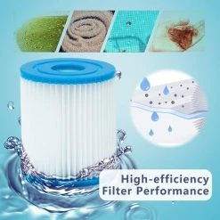 CESIèCLEFOU Lot De 4 Filtres Piscine Pour Taille I,filtres Pour Filtre Gonflable De Piscine,Cartouche De Rechange Pour Filtre De Piscine, Pour Le Nettoyage Des Tuyaux,Type I Lefou -Accessoire Piscine 65031623 5