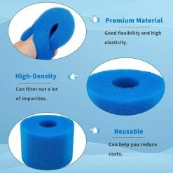 L'FLANEUR éponge Filtrante Type S1, Cartouche Filtrante RéUtilisable Pour Intex Type S1, Filtre En Mousse à Cartouche éponge Lavable Pour Piscines,Jardin Extérieur (6 Pièces) ANEUR -Accessoire Piscine 65354355 3